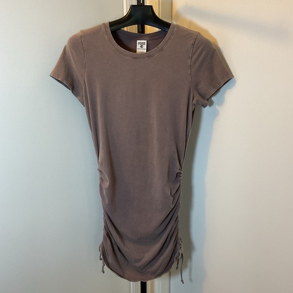9. Victorias Secret PINK Gray with Side Ruched Shirt Dress Size Large - Picture 2 of 8